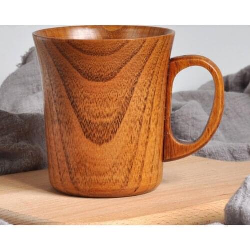 Practical 280ML Natural Jujube Wood Cup Handmade Wooden Coffee Beer Mugs Breakfast Beer Milk Drinkware Tea Cup Home Decor 4PCS