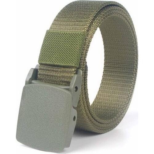 Unisex POM Buckle Tactical Belt Breathable Nylon Canvas Light Army Military Fans Outdoor Belts Women Jeans Accessories 3cm Width
