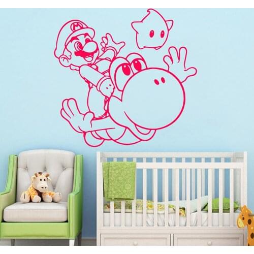 Cartoon Super Mario Self Adhesive Vinyl Wallpaper For Boys Bedroom Kids Room Decoration Decals Removable Mural