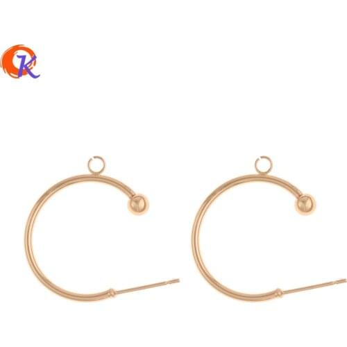 Cordial Design 30Pcs 20*24MM Jewelry Accessories/Earrings Stud/Hand Made/Genuine Gold Plating/DIY Making/Earring Findings