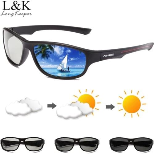 Polarized Photochromic Sun Glasses Men Chameleon Discoloration Sunglasses Male Driver Safty Goggles Black Sports Eyewear UV400