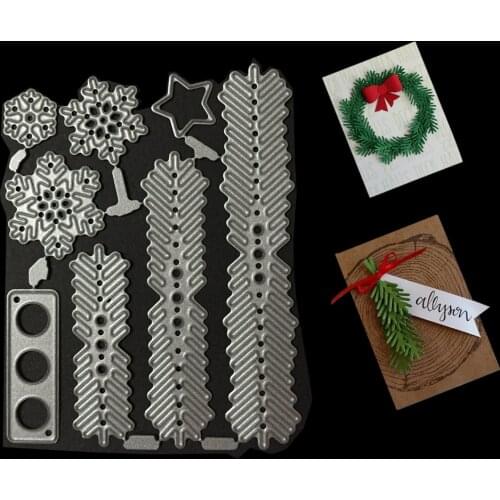 Build Up 3D Christmas Tree Leaves DIY Metal Cutting Dies Stencils for Xmas Scrapbooking Embossing Folder Photo Album Decoration