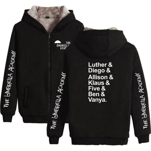 New Fashion The Umbrella Academy Super Hero Men Women Zipper Hoodies Jacket Thicker Fleece Long Sleeve Harajuku Sweatshirts Tops