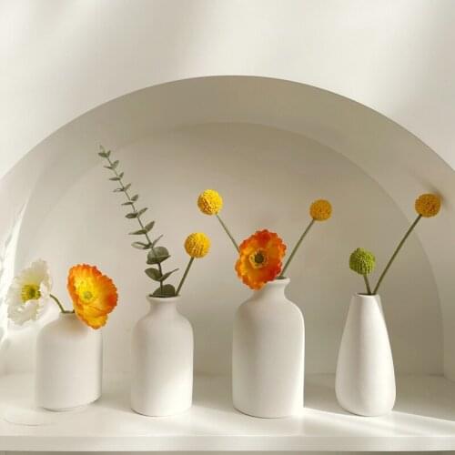 White Ceramic Vase Living Room Flower Arrangement Dried Flower Vase Home Garden Plant Pot Floreros Macetas Vases вазы