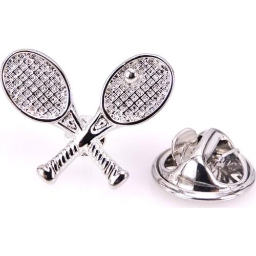 High quality mens Brooch Lapel Badge Pin new badminton racket Brooch Pin mens Wedding Shirt Lapel Brand Jewelry Pin