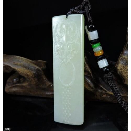 Jade Jewelry Certified Hetian Jade Pendant Hand-Carved dragon gate Jadeite Necklace Pendant Gift No Treatment 180f