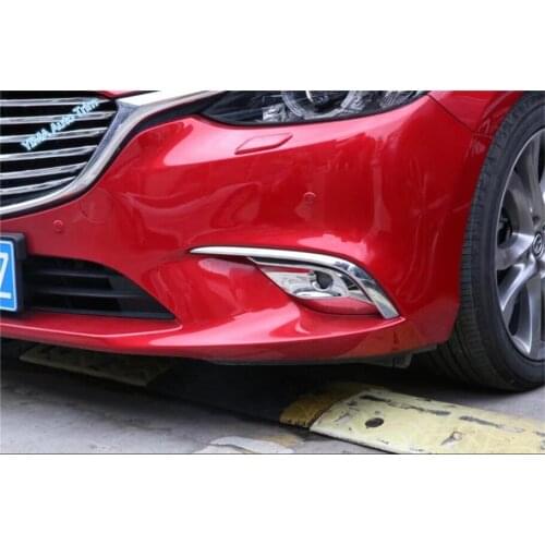 High Quality For Mazda 6 Atenza Sedan & Wagon 2016 2017 ABS Front Fog Light Lamp Bezel Cover Stickers Trim 2 Pcs
