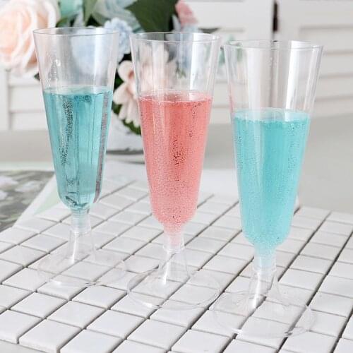 6PCS Goblet Disposable Transparent Red Wine Glass Plastic Champagne Glasses Party Party Arrangement Picnic Decoration Cup hot