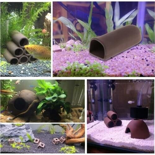 Fish Tank Cave Aquarium Shelter Ceramic Shrimp Spawn Live Hide Ornament Breeding High quality