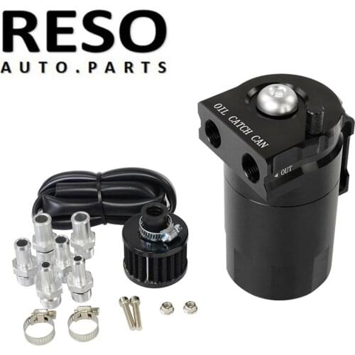 Baffled Aluminum Oil Catch Can Reservoir Tank Oil Tank With Filter Universal