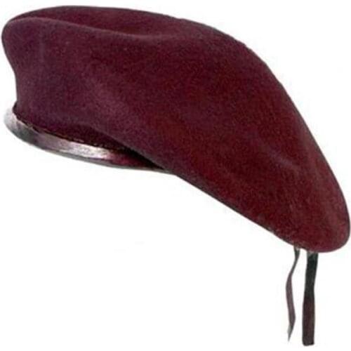 Beret hat cap sunhat French bordeaux amaranth military