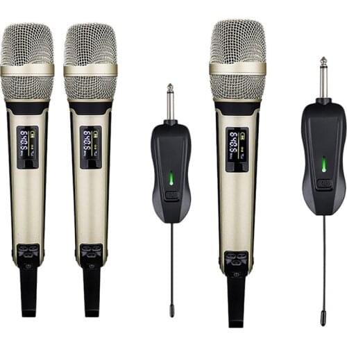 Wireless Microphone With 3.5Mm Converter And Rechargeable Receiver For Karaoke Parties Meetings 200 Feet