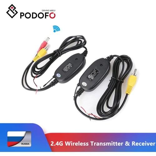 Podofo 2.4G Wireless Transmitter & Receiver for Car Reverse Rear View Backup Camera and Monitor Parking Assistance Vehicle CAM