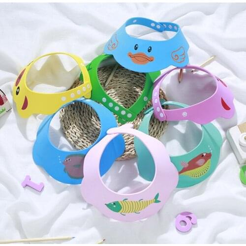 Safe Shampoo cap Shower Bathing Bath Protect Childrens buckle Soft Eva material Adjustable Hair Wash Hat For Newborn Infant