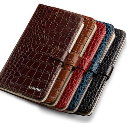 Samsung Galaxy S6 flip phone case S7edge S8 S9 Plus Note 4 8 9 protective cover luxury crocodile texture for a5 a7 a8