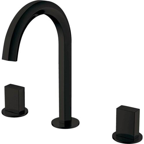 Black brass bathroom sink faucet top quality Artistic faucet two handle three holes Cold hot water basin mixer tap faucet