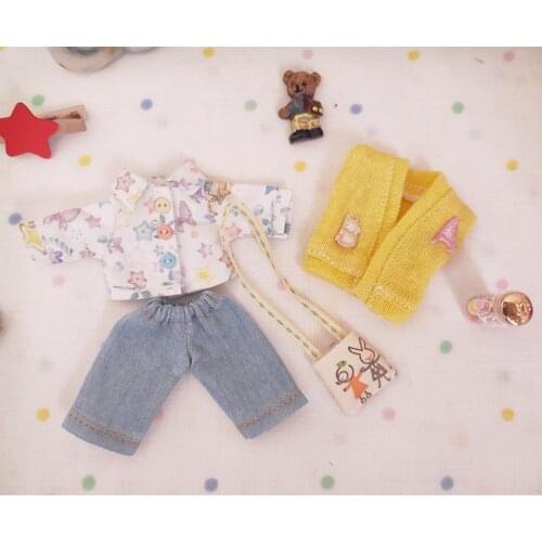 Childrens hand toys 1/12 ob11 doll doll clothes hoodie with big cap available BJD / SD doll accessories ob11doll Sports pants