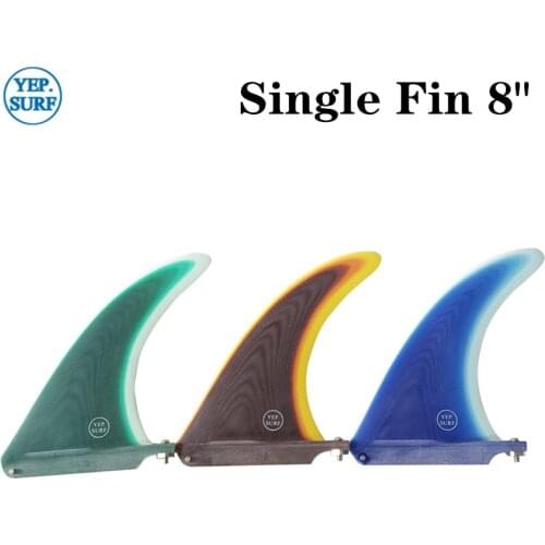 Surf Longboard Fins Fiberglass 8 Length Surf Fin Green/Blue/Brown color Fin Surfboard Fin 8 Length
