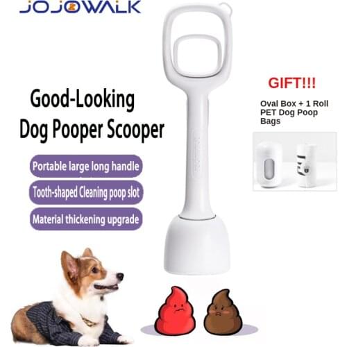Dog Pet Pooper Scooper Poop Bag Dispenser Long Handle Poop Scoop For Waste Bag Holder 8 Roll Bags Outdoor Travel Cleaning Tools