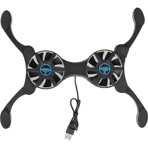 Quiet Silent Octopus Laptop Dual Cooling Fan Portable Notebook Computer Accessories Foldable USB Cooler Radiator for 7-15 inch
