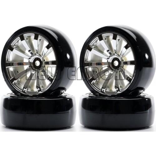 1:10 4P Plastic Wheel Rim & Rubber Tyre 3mm Offset RC1/10 Drift Car HSP Traxxas RedCat SAKURA Tamiya HPI Kyosho NEW ENRON