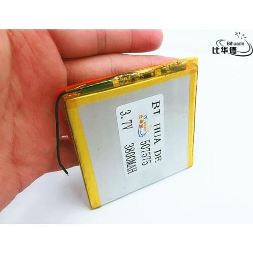Li-Po 3.7V 3800mah 507575 Polymer Lithium Li-Po Rechargeable Battery For GPS DVD PAD e-book tablet pc power bank
