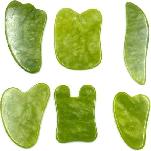 Natural Jade Face Massager Gua sha Scraper Board Facial Guasha Meridian Muscle Relaxation Skin Lifting Face Thin Gouache Scraper