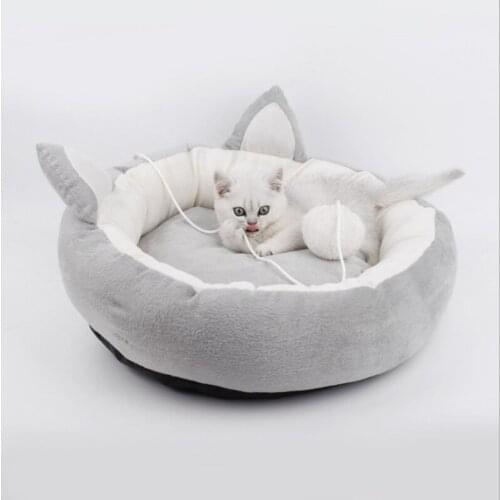 Pet Cat Bed Soft Warm Washable Round Dog Cat Cushion Cat Beds Sleeping House Pet Supplies