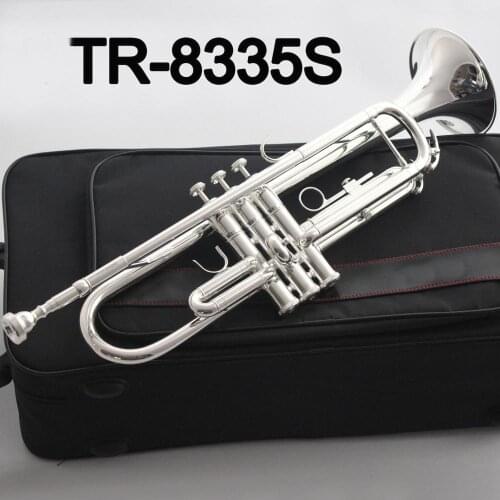 New De Xin Bb Trumpet 8335S Silver Plated Music Instruments Profesional Trumpets Student Included Case Mouthpiece Accessories