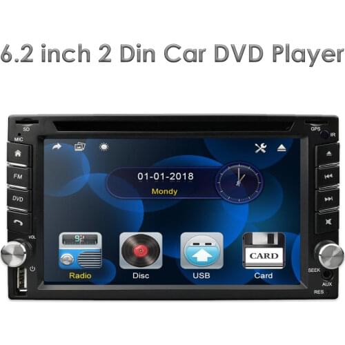 NEW!2din 6.2inch Touch screen Universal car GPS navigation support with Bluetooth,RDS,Mirror link,free map card ,rear camera