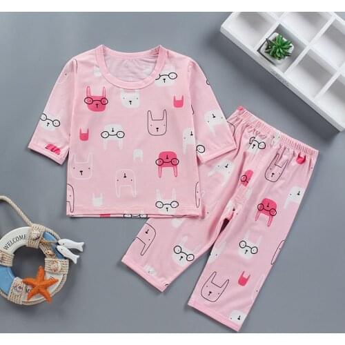 Toddler Girl Pajama Negligee Summer Nightgown Kids Boy Cotton Silk Sleepwear For Children Clothing Thin Homewear