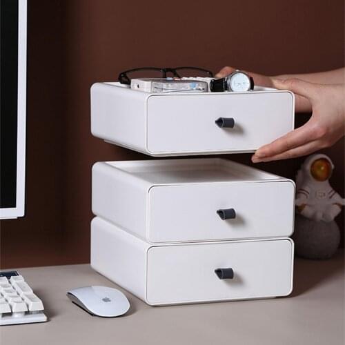 Plastic Drawer Type Desktop Storage Box Student Stationery Holder Cosmetic Case Organizer Drawer Makeup Container