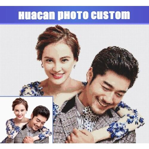 Huacan Full Round Diamond Painting Photos Custom Picture Of Rhinestones 5D Diy Diamond Embroidery Make Your Own Diamond Mosaic