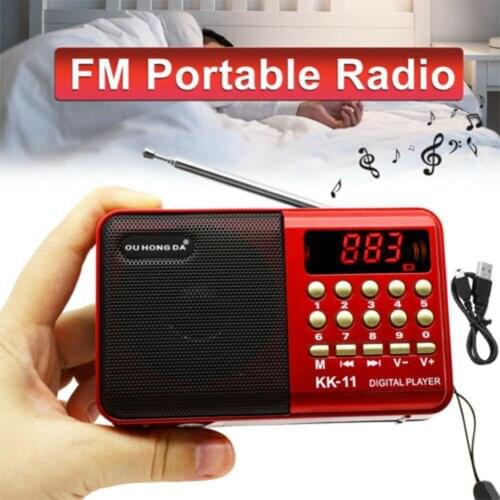 No Battery Handheld Digital FM USB TF MP3 Player Speaker K11 FM Rechargeable Mini Portable Radio FM Radio Speaker