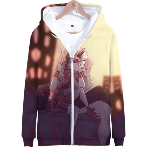 Helluva Boss Hoodie 3D Unisex Zipper Sweatshirt Men Women Jackets Harajuku Streetwear 2021 American Children Anime Clothes