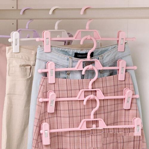 Pants rack indoor and outdoor plastic non-slip adjustable hanger, multi-function clip rack, stackable trouser rack 1pcs/5pcs