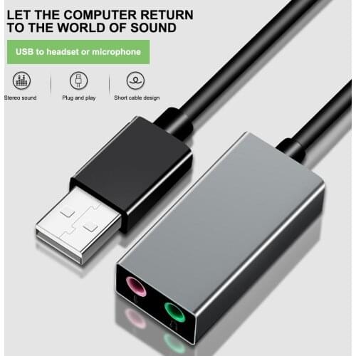 USB External Sound Card Jack 3.5mm USB Audio Adapter USB To Audio Headset Microphone For Macbook Computer Laptop PS4 Sound Card