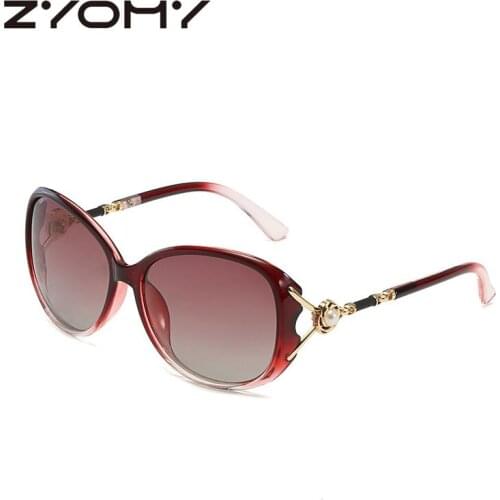 Q Brand Designer Oculos de sol Gafas Gradient Colors Lenses Classic Pearl Eyewear Women Sunglasses UV400 Driving Goggles