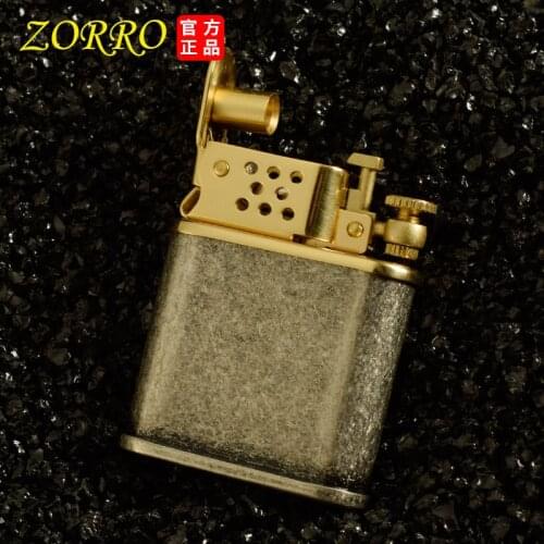 Zorro New Windproof Brass Old-Fashioned Classic Kerosene Lighter Personality Retro Automatic Bounce Lighter For Boyfriend Gift