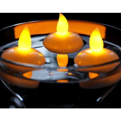 1/12/24pcs Floating Candle Lamp Waterproof Flameless Led Tea Light Battery Power Floating Lamp Underwater Light for Decoration