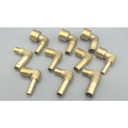 1/8" 1/4" 3/8" 1/2" NPT Male x Fit 3/16" 1/4" 5/16" 3/8" 1/2" 3/4" ID Hose Barb Elbow Brass Hosetail Fitting Water Gas Oil