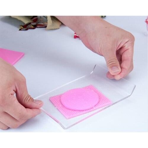 1pcs Square Acrylic Transparent Stamp Pressure Clay Mud Ultra-light Clay Plate Tools Food Play Rub Beads DIY Pressure Tool