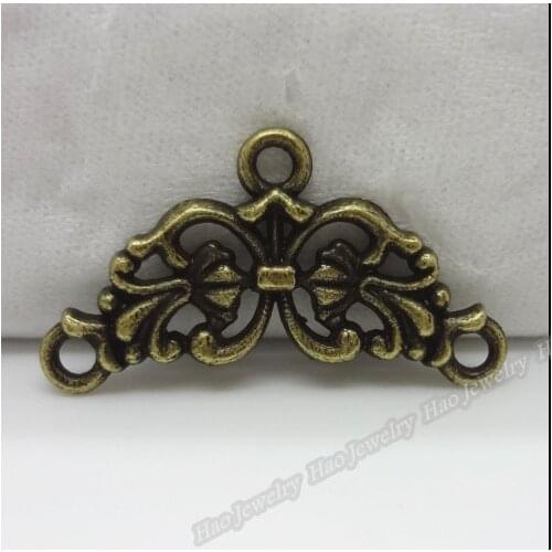 100pcs Vintage Charms Connector Pendant Antique bronze Fit Bracelets Necklace DIY Metal Jewelry Making