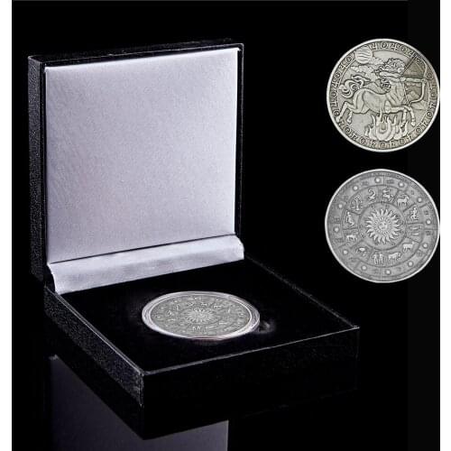 12 Constellation mysterious The Archer Metal Coin Embossed Commemorative Coin Value With Luxury Coin Box