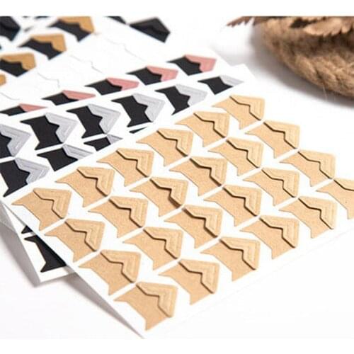 120 pcs/lot DIY Vintage Corner Photo Albums Corner Stickers Kraft Paper Album Frame Decor Scrapbooking Decoration 5 Sheets