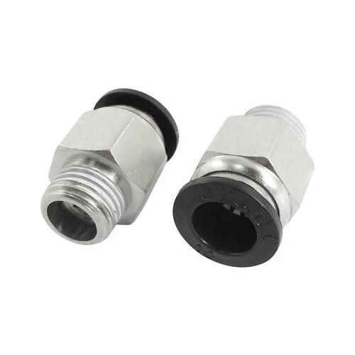 2 Pcs Pneumatic Fittings 10mm Tube to 1/4BSP Male Straight Connector Convertor