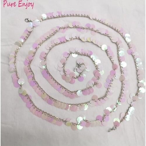 2019 New Belly dance waist chain super long sequins mother shell waist chain belly dance Waist chain