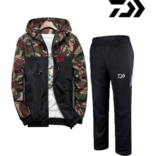 2019 Daiwa Hoodie Men Zipper Fishing Clothing Suits Summer Fishing Trousers Anti Uv Shirts Fishing Pants Outdoor DAWA Sets