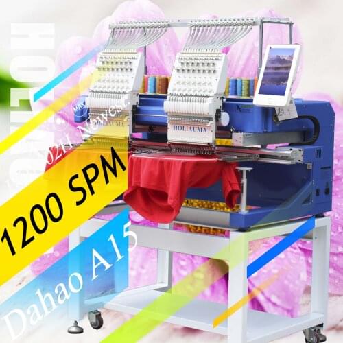 3 Years Quality Warranty!!!Holiauma T Ajima Similar High Effciency Shirt Garments Flat Embroidery Machines 2 Head 15 Colors