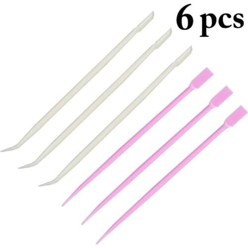 6PCS Kapmore Double Headed Eyelash Lift Stick Disposable Plastic Lash Perming Rod Eyelash Curler Stick Makeup Accessories